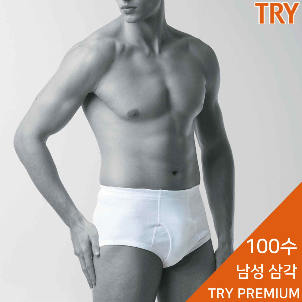 트라이 100수 남성 순면 삼각팬티 브리프 남자속옷 - 메인 이미지