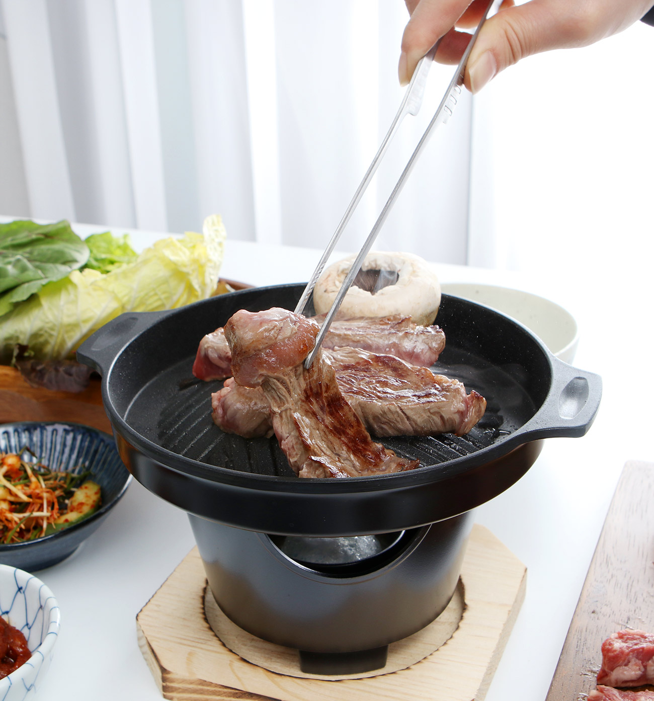 304스텐 바닥에 닿지 않는 슬림 고기 집게 - 상세 이미지 3