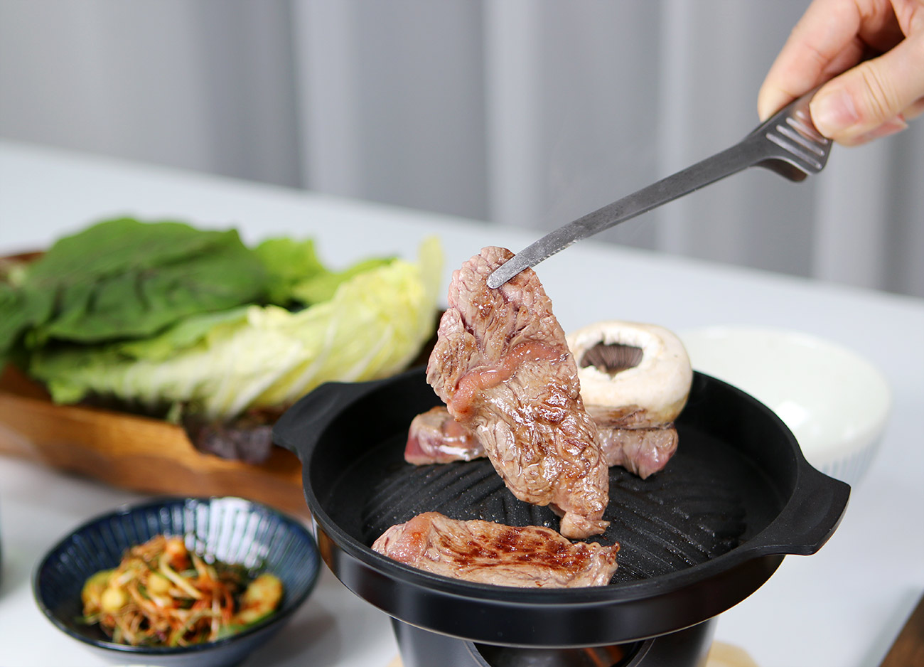 304스텐 바닥에 닿지 않는 슬림 고기 집게 - 상세 이미지 5