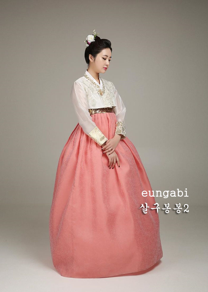 [한복대여]살구봉봉 화사 화려 결혼식 하객 행사한복 - 상세 이미지 4