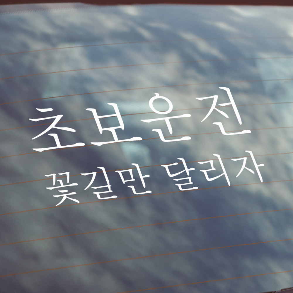 꽃길만 달리자 초보운전 스티커 - 상품 이미지