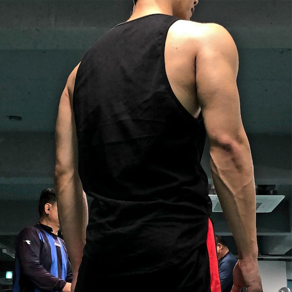 프리무브 머슬 헬스나시 제비 밑단처리 블랙 그레이 화이트 이미지 7