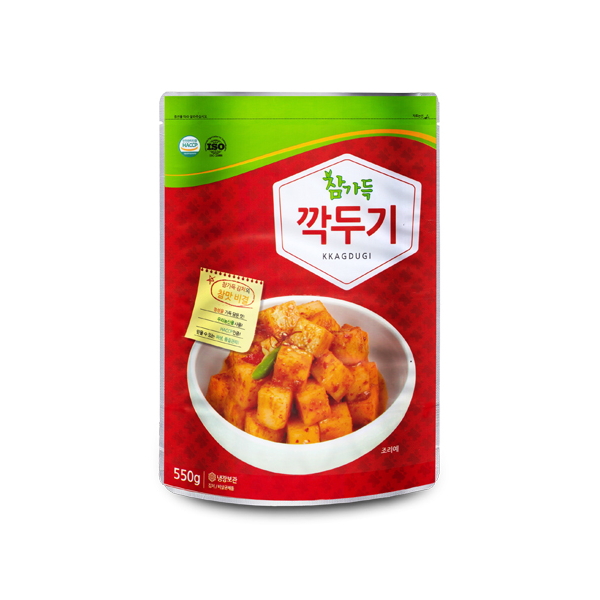 참가득 아삭한 국산 깍두기 550g (파우치) / 가정식 저녁 밑반찬 김치주문 - 상품 이미지
