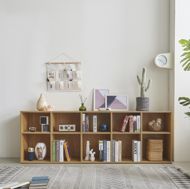 밀리 2000 속깊은 낮은 2단 책장 거실장 다용도 오픈 수납장 TV다이 오픈책장