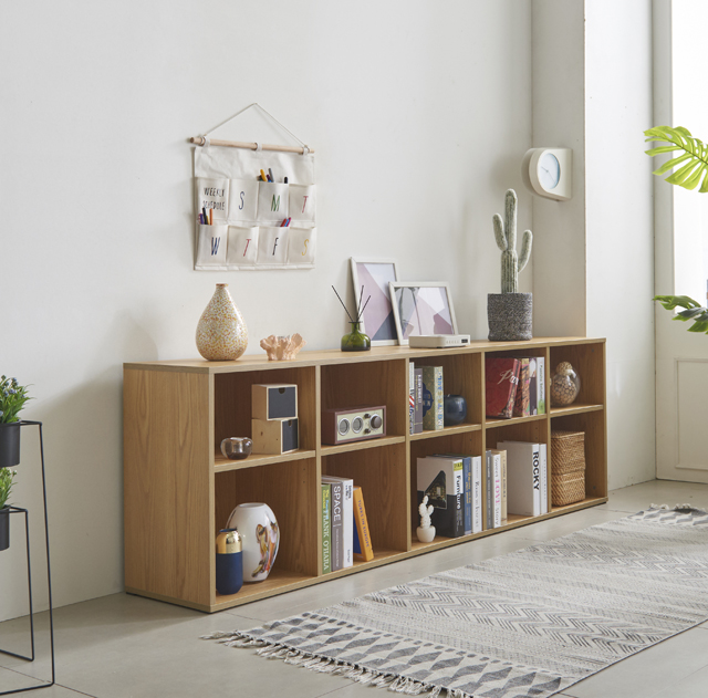 밀리 2000 속깊은 낮은 2단 책장 거실장 다용도 오픈 수납장 TV다이 오픈책장