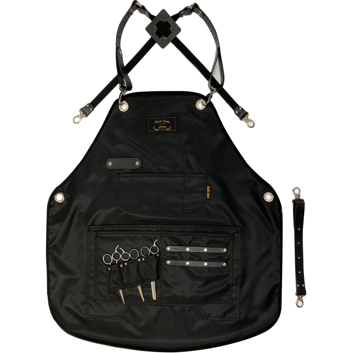 레인져 블랙 칸데오레더 공방 미용실 카페 미용사 바리스타 앞치마 제작 가죽 방수앞치마