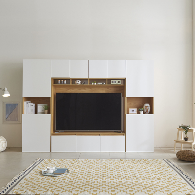 모노 월플렉스 시스템 거실장세트(65인치 내맘대로구성) 1600tv장세트