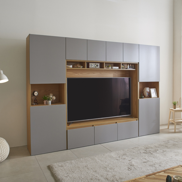 모노 2400 월플렉스 시스템 거실장세트 거실수납장 65인치 티비장 장식장 속깊은 붙박이장