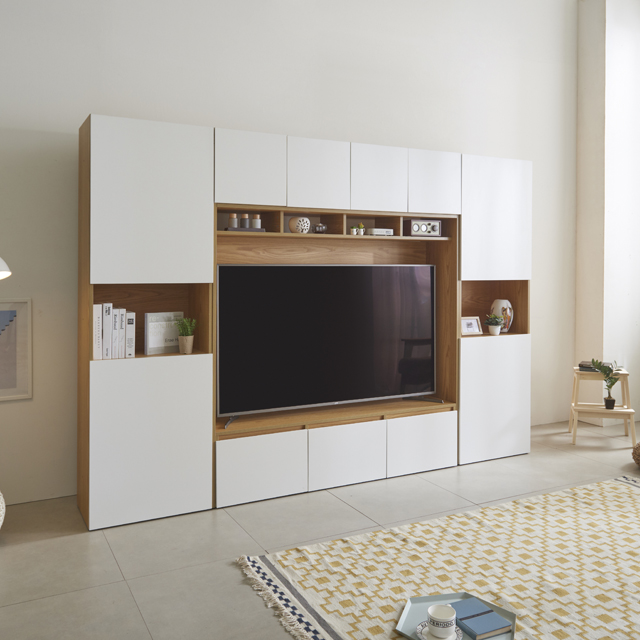 모노 2400 월플렉스 시스템 거실장세트 거실수납장 65인치 티비장 장식장 속깊은 붙박이장