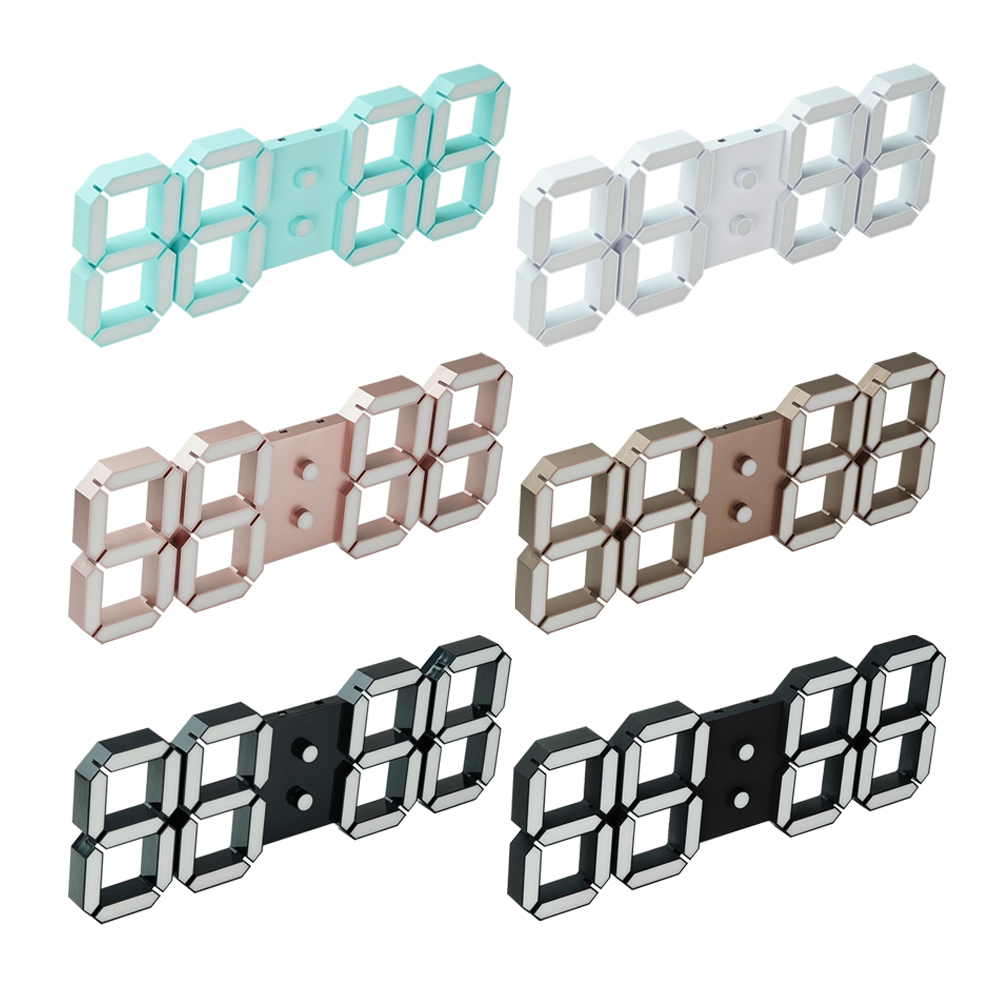 리프팀 무소음 3D LED 인테리어 거실 벽걸이 전자 디지털 리모콘 벽시계 베이직 - 상세 이미지 2