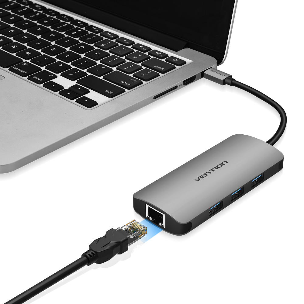 벤션 9in1 C타입 멀티포트 HDMI 이더넷 독 허브, CGNHA - 상세 이미지 4