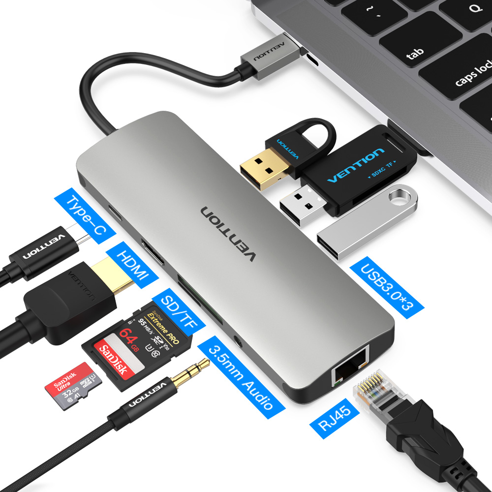 벤션 9in1 C타입 멀티포트 HDMI 이더넷 독 허브, CGNHA - 상세 이미지 2