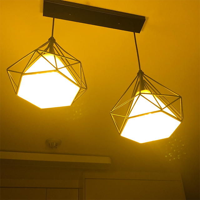 다이아 2등 펜던트 조명 LED 식탁등 식탁조명 블랙