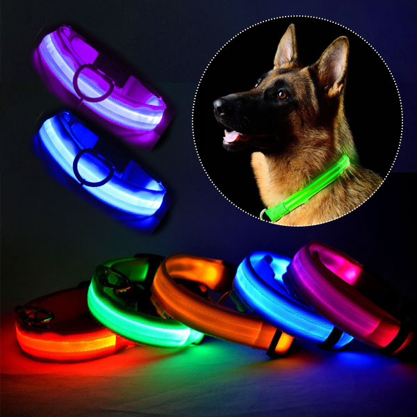 LED 애견 목줄 S 산책 강아지 목줄등 야광 야간산책 라이트 발광 목걸이줄 팬던트 목줄 소형견 대형견 - 상품 이미지