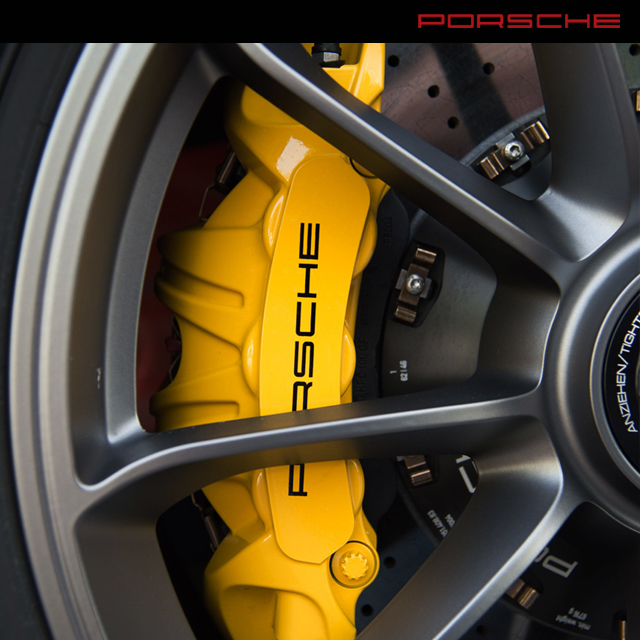 포르쉐 캘리퍼스티커 PORSCHE 로고스티커 브레이크 전용데칼 80x6mm - 상품 이미지