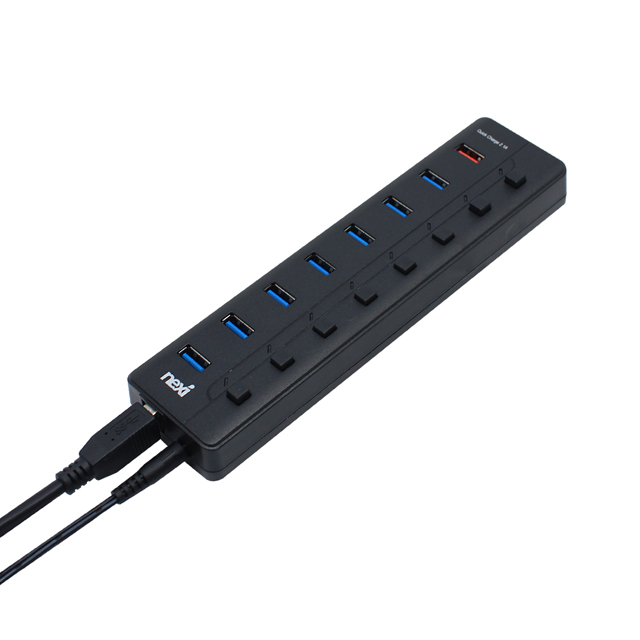 넥시 USB 3.0 허브 7포트 충전 1포트 유전원 개별스위치 - 상세 이미지 3