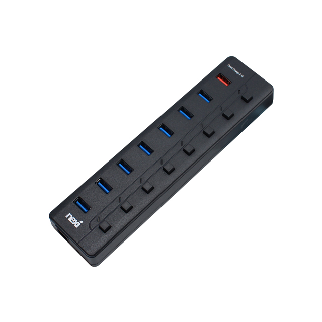 넥시 USB 3.0 허브 7포트 충전 1포트 유전원 개별스위치 - 상품 이미지