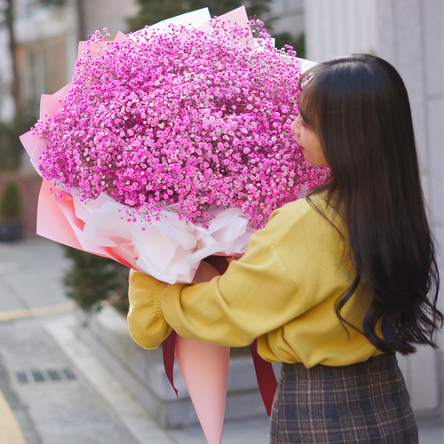 대형꽃다발 안개꽃 자이언트 대왕 큰꽃다발 화이트데이 생일 프로포즈 출산