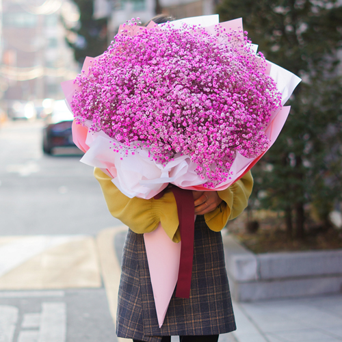 대형꽃다발 안개꽃 자이언트 대왕 큰꽃다발 화이트데이 생일 프로포즈 출산