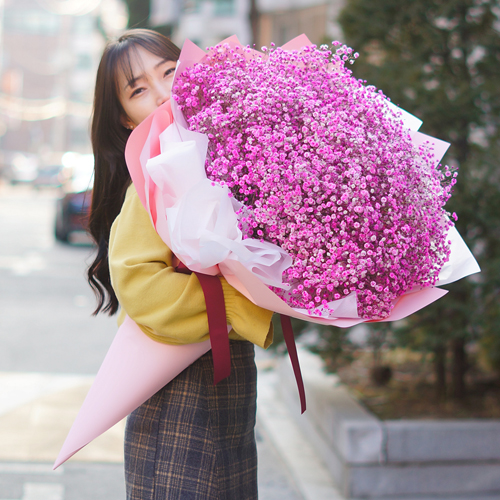 대형꽃다발 안개꽃 자이언트 대왕 큰꽃다발 화이트데이 생일 프로포즈 출산