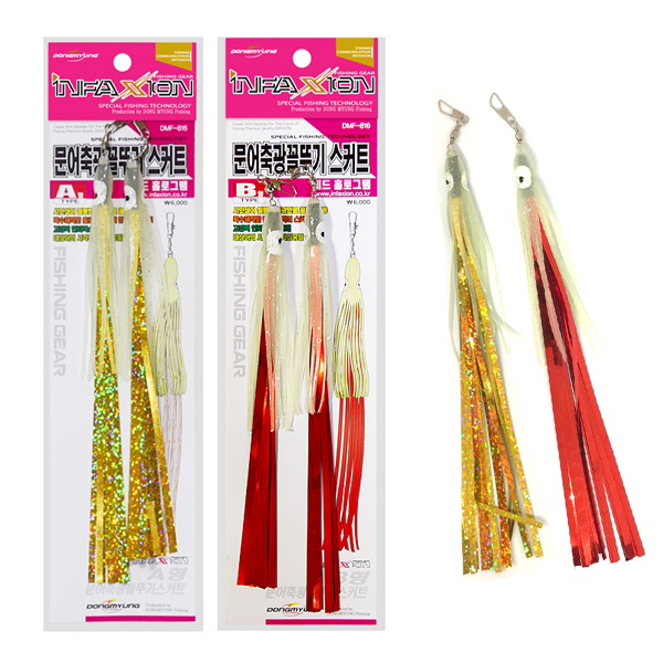 인팩션 문어 축광꼴뚜기 스커트 B형레드 - 상품 이미지