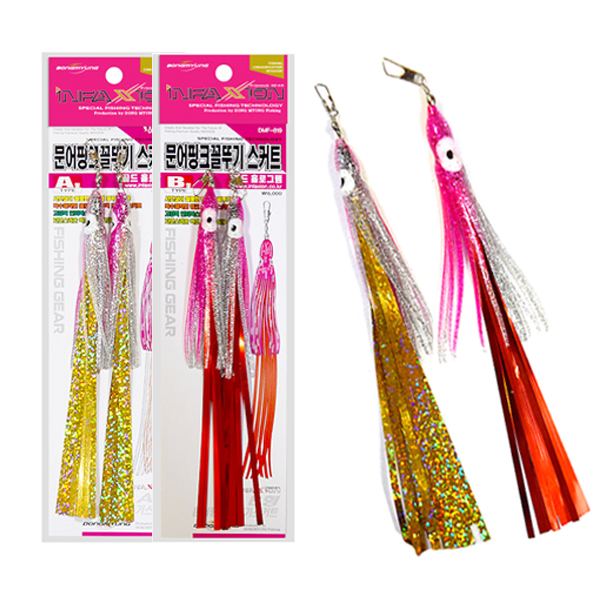 인팩션 문어 핑크꼴뚜기 스커트 B형 레드 - 상품 이미지