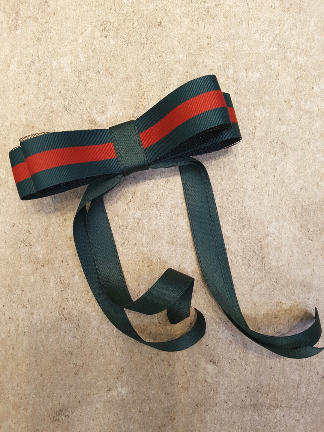 그린 레드 네이비 레드 투톤 믹스 이중 볼륨 꼬리 리본 헤어핀 - 상세 이미지 2