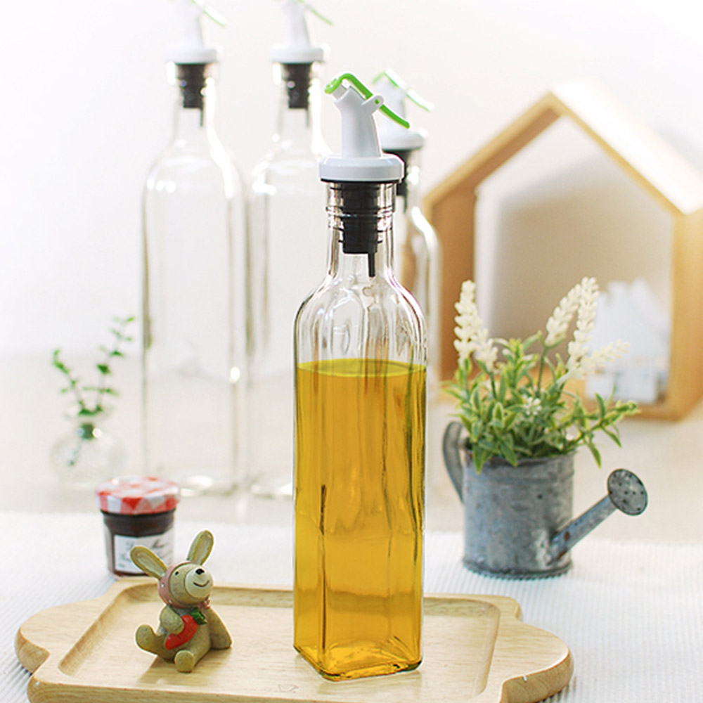 아트웨어 사각 큐비 유리 원터치 소스병 오일병 2P 세트 250ml / 500ml - 상세 이미지 2
