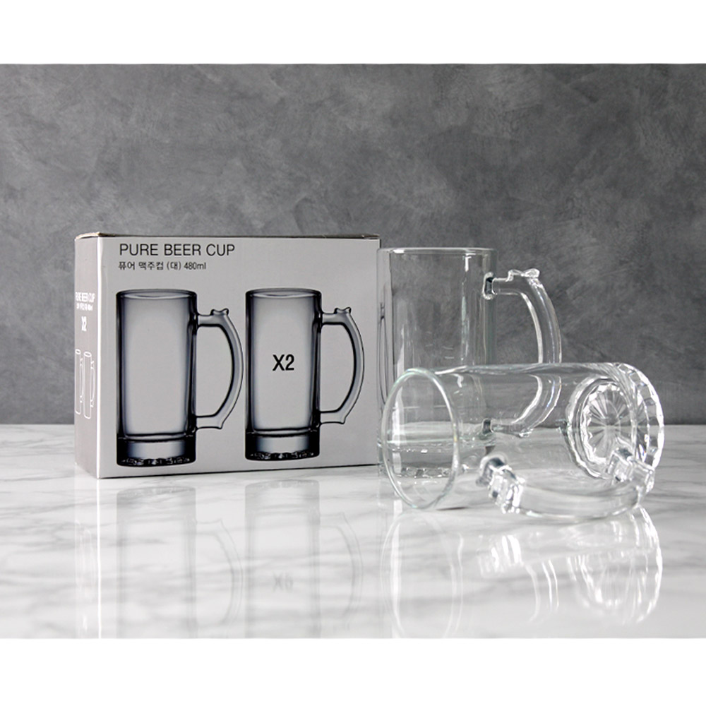 아트웨어 퓨어 맥주컵 술잔 유리잔 비어글라스 /대 480ml x2조 세트 - 상세 이미지 4