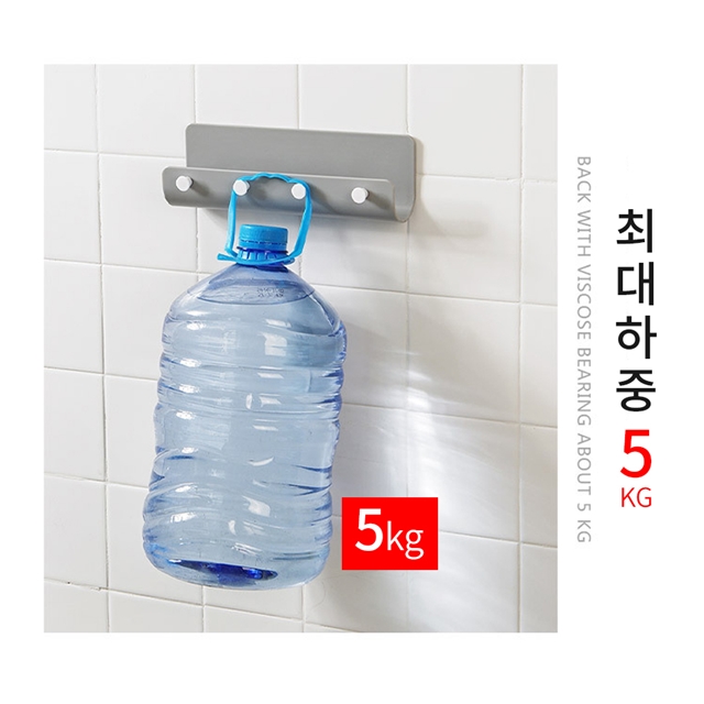 4구 접착식 흡착 후크 행거 다용도 소품 정리함 주방 거실 욕실 - 상세 이미지 2