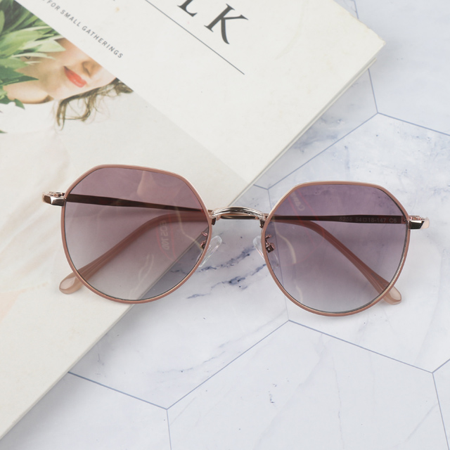 남자 여자 공용 다각형 라운드 미러 선글라스