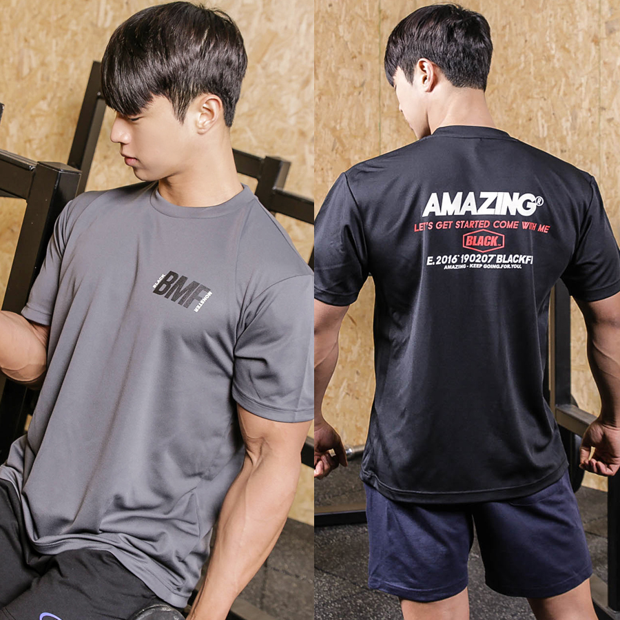 헬스복 기능성 반팔 티셔츠 남성 운동복 제품 이미지