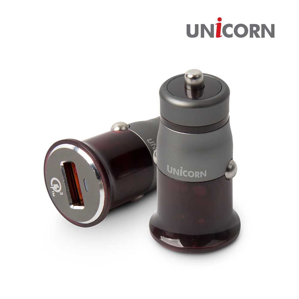유니콘 QC-100 차량용 1포트 USB 고속충전기 차량용시거잭 - 상품 이미지