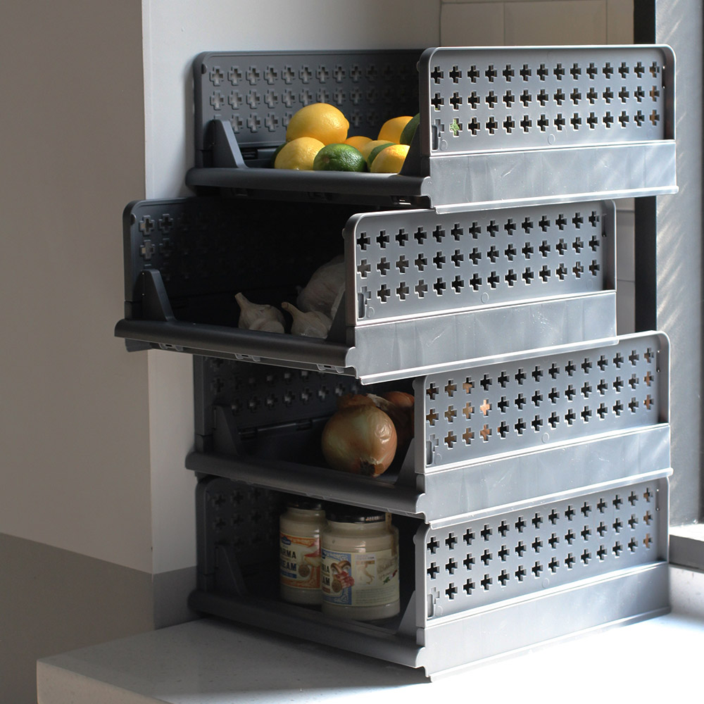 옷 수납박스 정리함 접이식 폴딩 슬라이딩 리빙박스 중형 1+1