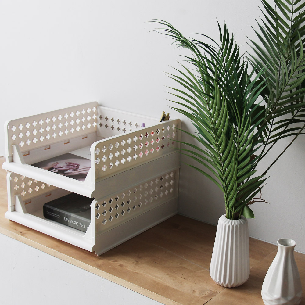 옷 수납박스 정리함 접이식 폴딩 슬라이딩 리빙박스 중형 1+1