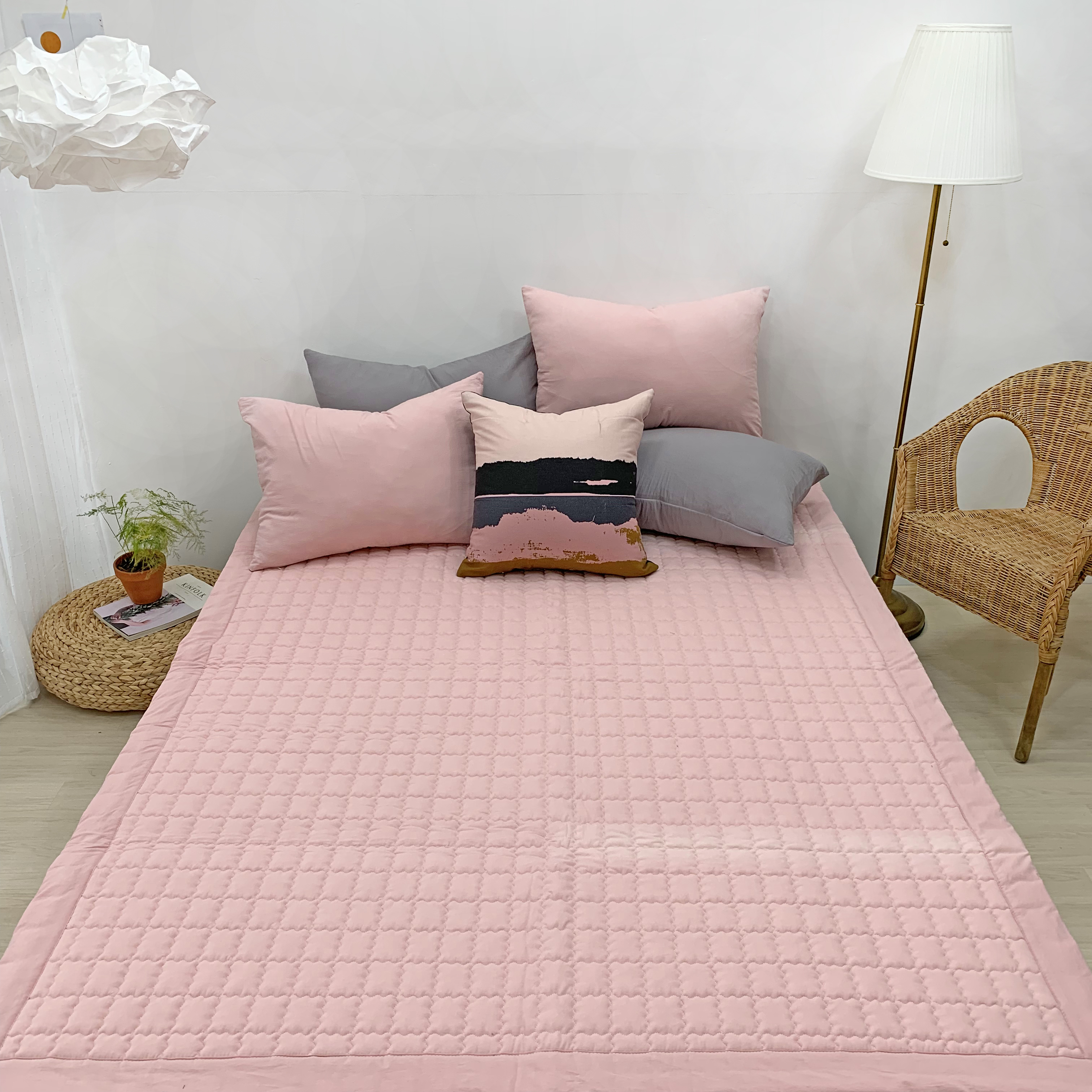 디어딜라잇 60수 아사 순면 사계절 논슬립 미끄럼방지 침대 패드 S/SS