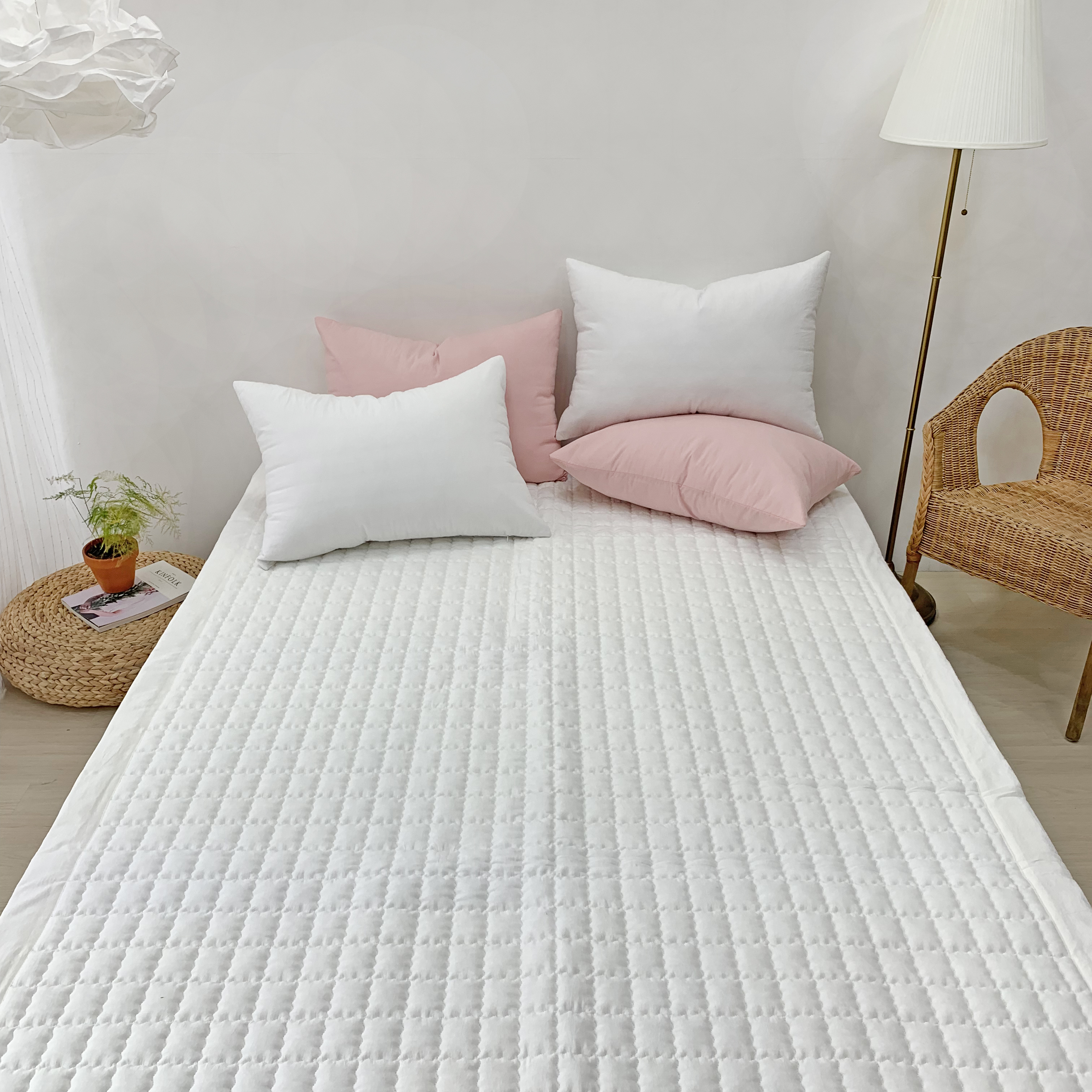 디어딜라잇 60수 아사 순면 사계절 논슬립 미끄럼방지 침대 패드 S/SS