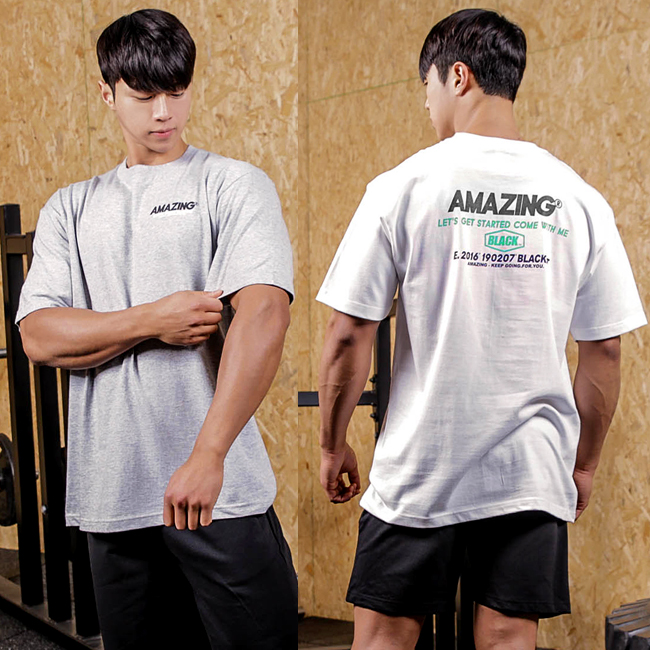 오버핏 남자 반팔티 프린트 티셔츠 남여공용