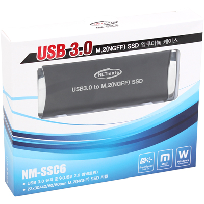 NETmate NM-SSC6 USB3.0 M.2(NGFF) SSD 케이스(SSD미포함) - 상세 이미지 3