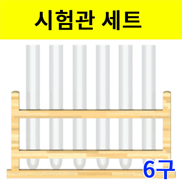 시험관세트 유리 시험관대 6구 포함 구정과학 - 메인 이미지