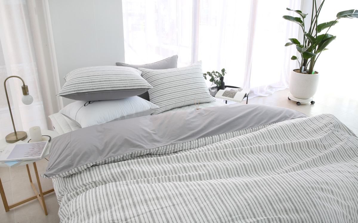호텔침구 이불세트 코튼스트라이프 알러지케어 사계절 이불 신혼침구 Q