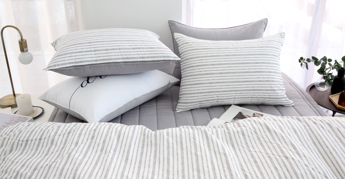 호텔침구 이불세트 코튼스트라이프 알러지케어 사계절 이불 신혼침구 Q