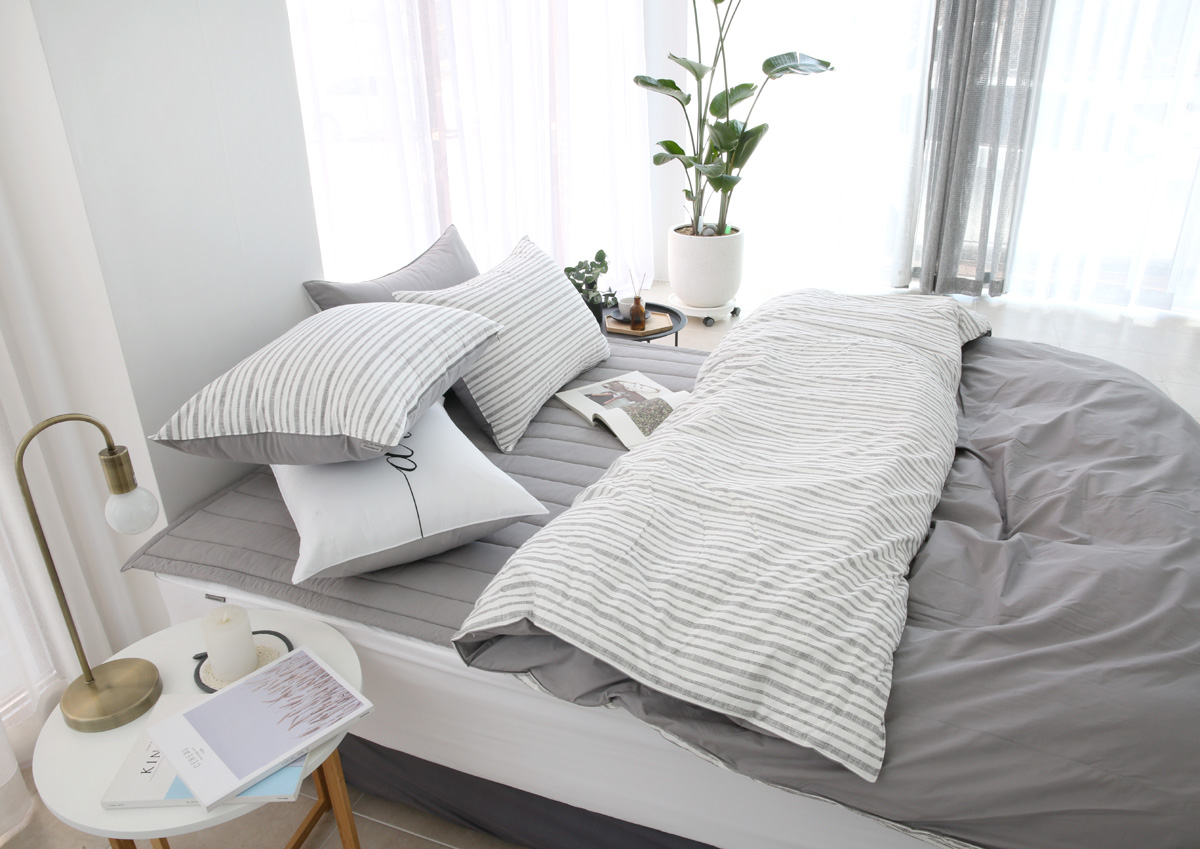 호텔침구 이불세트 코튼스트라이프 알러지케어 사계절 이불 신혼침구 Q