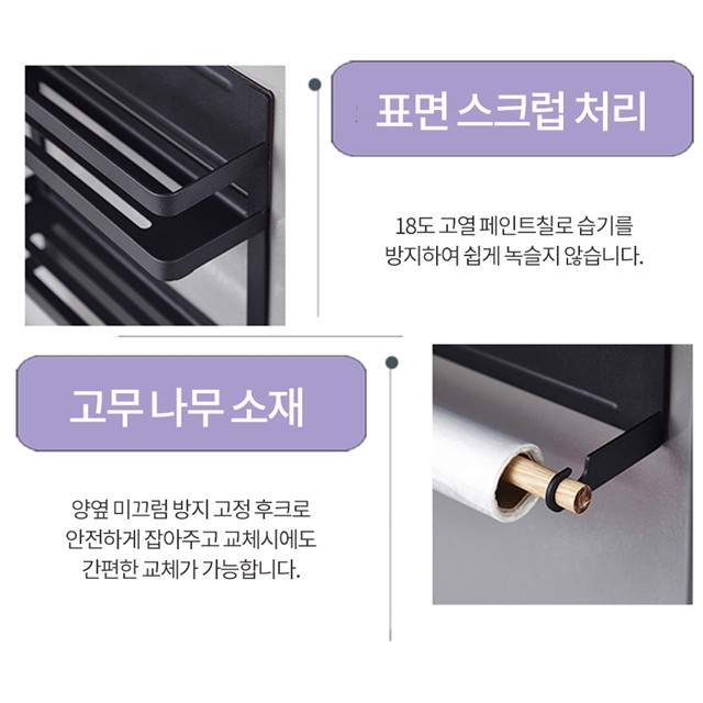 냉장고 자석 마그네틱 선반 양념통 조미료 주방 양념 냉장고 정리대 키친타올걸이 홀더 S - 상세 이미지 5