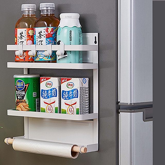 냉장고 자석 마그네틱 선반 양념통 조미료 주방 양념 냉장고 정리대 키친타올걸이 홀더 S