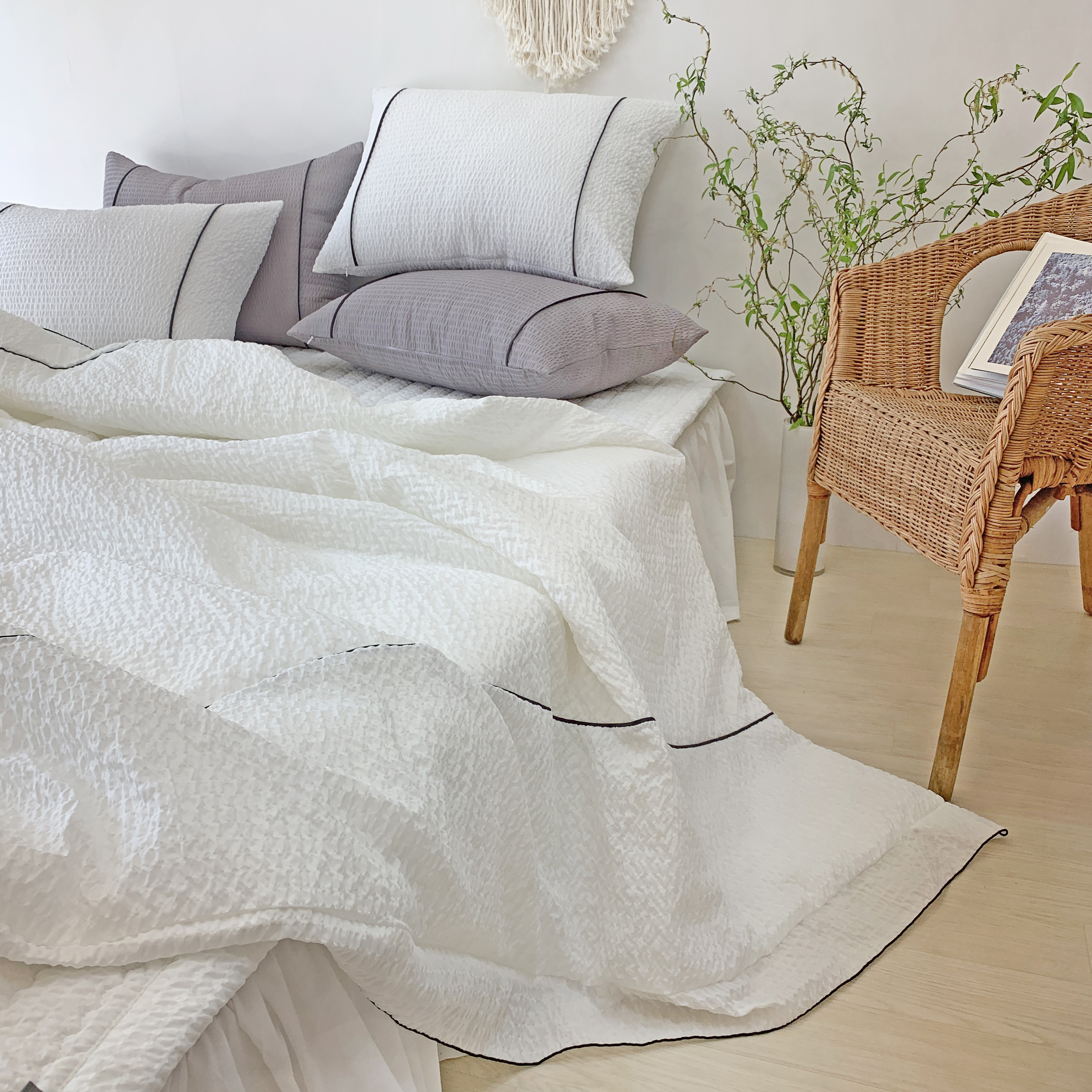 스퀘어 호텔식 시어서커 침구 여름 차렵이불 S/SS