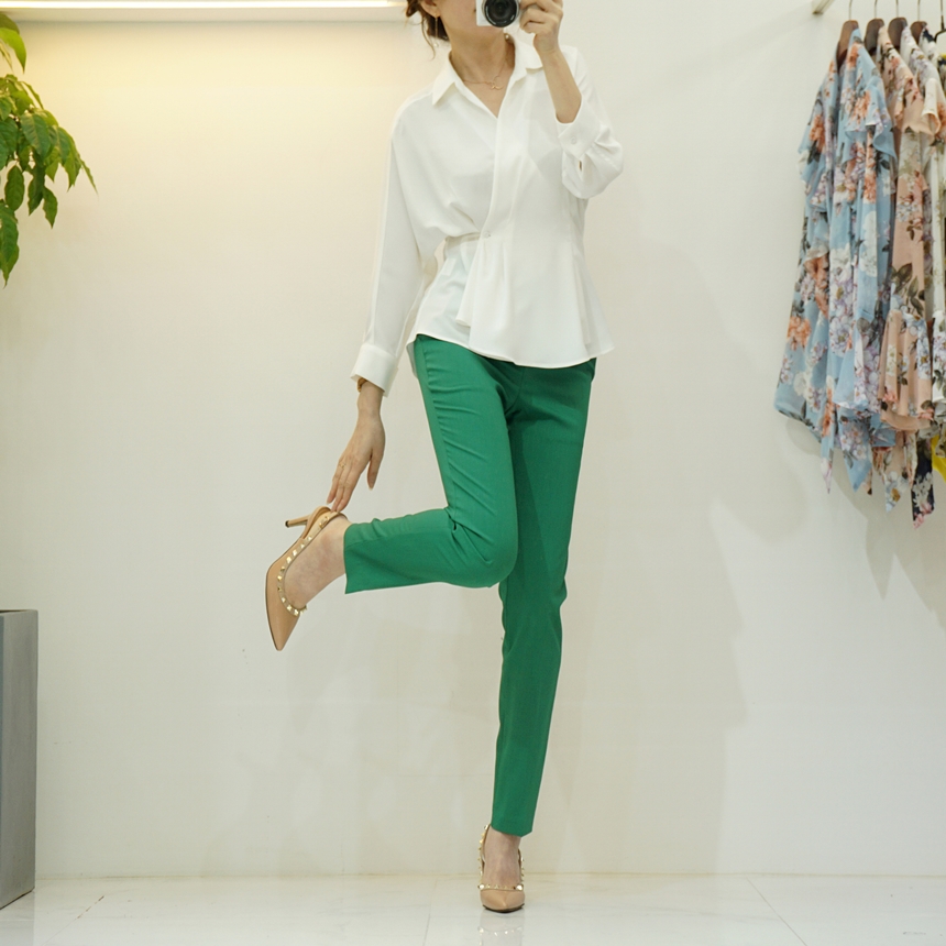 브이넥 카라 가오리 랩 쉬폰 블라우스 (3 color)