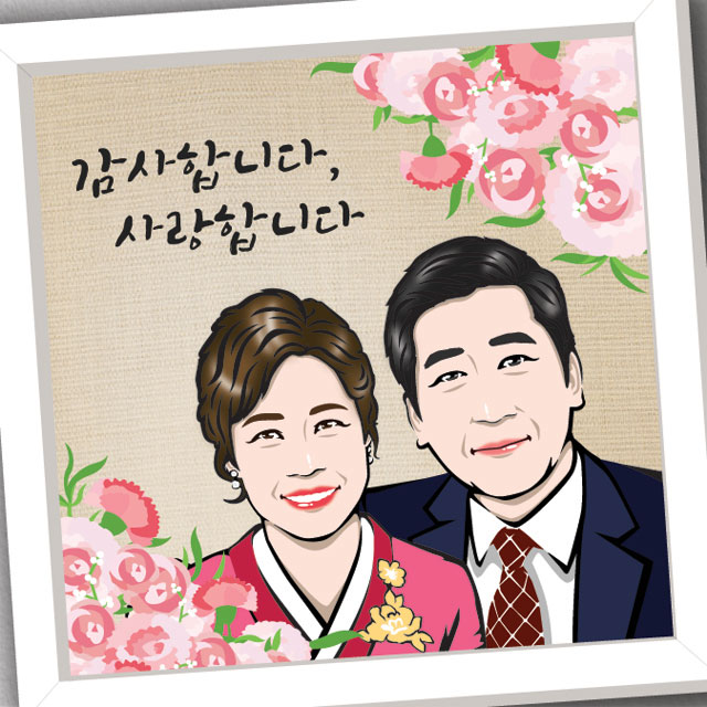 스승의날 캘리그라피, 카네이션 초상화, 부모님 선물 추천, 루먼팩토리 액자