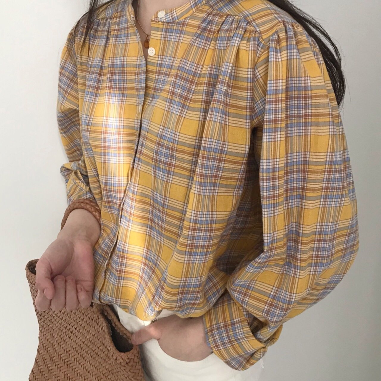 베라 체크 블라우스 - 상세 이미지 2