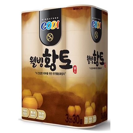 코디 웰빙 황토 화장지 30M 3겹 30롤 (1587) - 상품 이미지